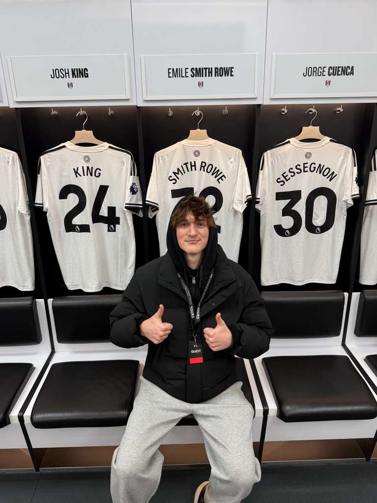 Boston supporter in the Fulham dressing room